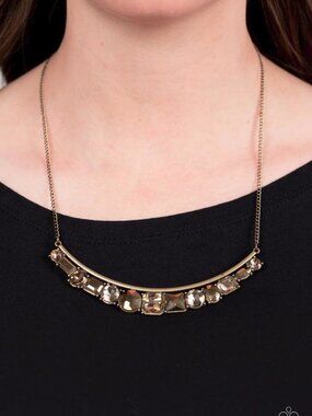 Paparazzi Jewelry - The Only SMOKE-SHOW in Town - Brass Necklace - Vintage